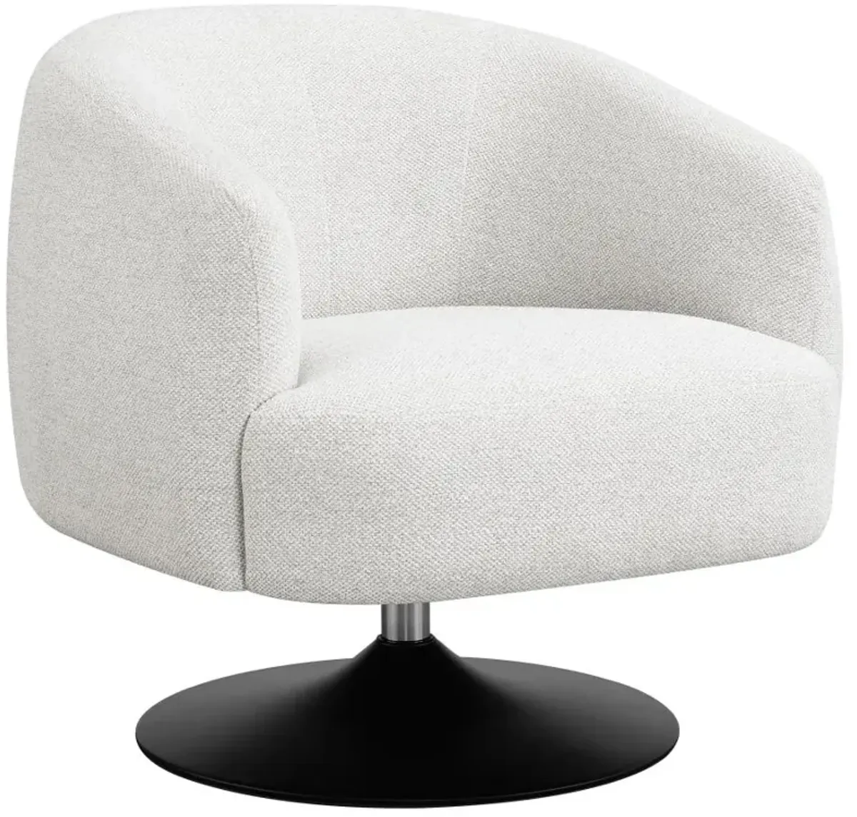 Aarav Upholstered Swivel Accent Chair Beige And Matte Black