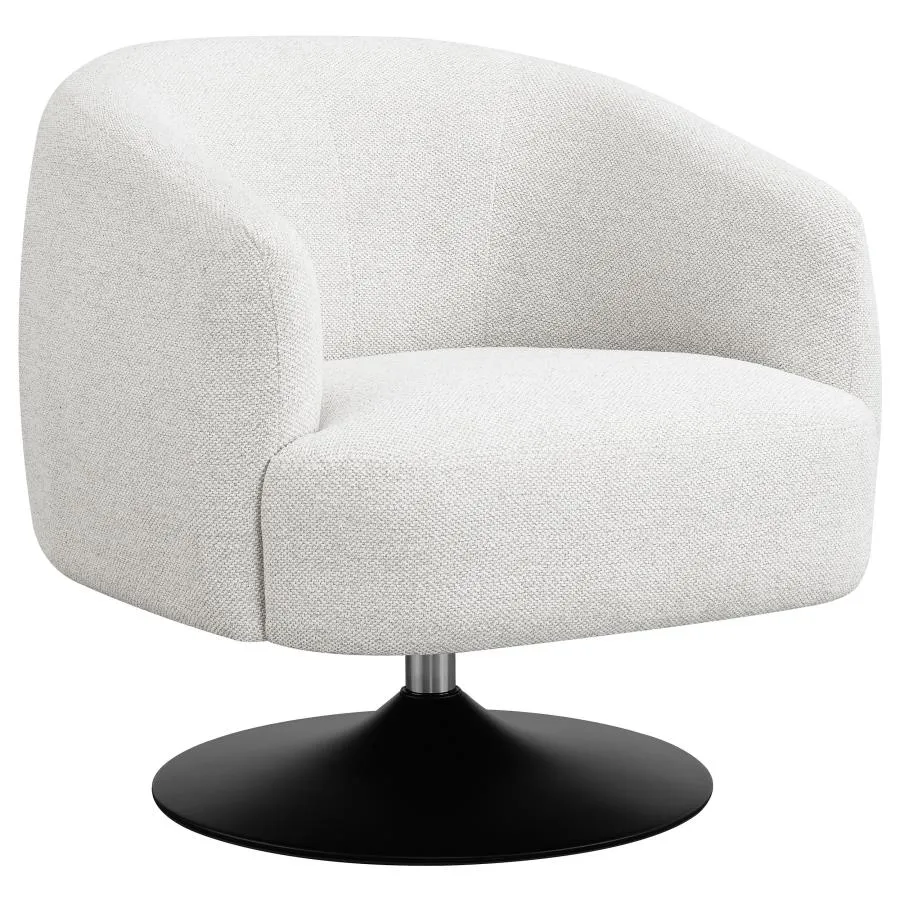 Aarav Upholstered Swivel Accent Chair Beige And Matte Black