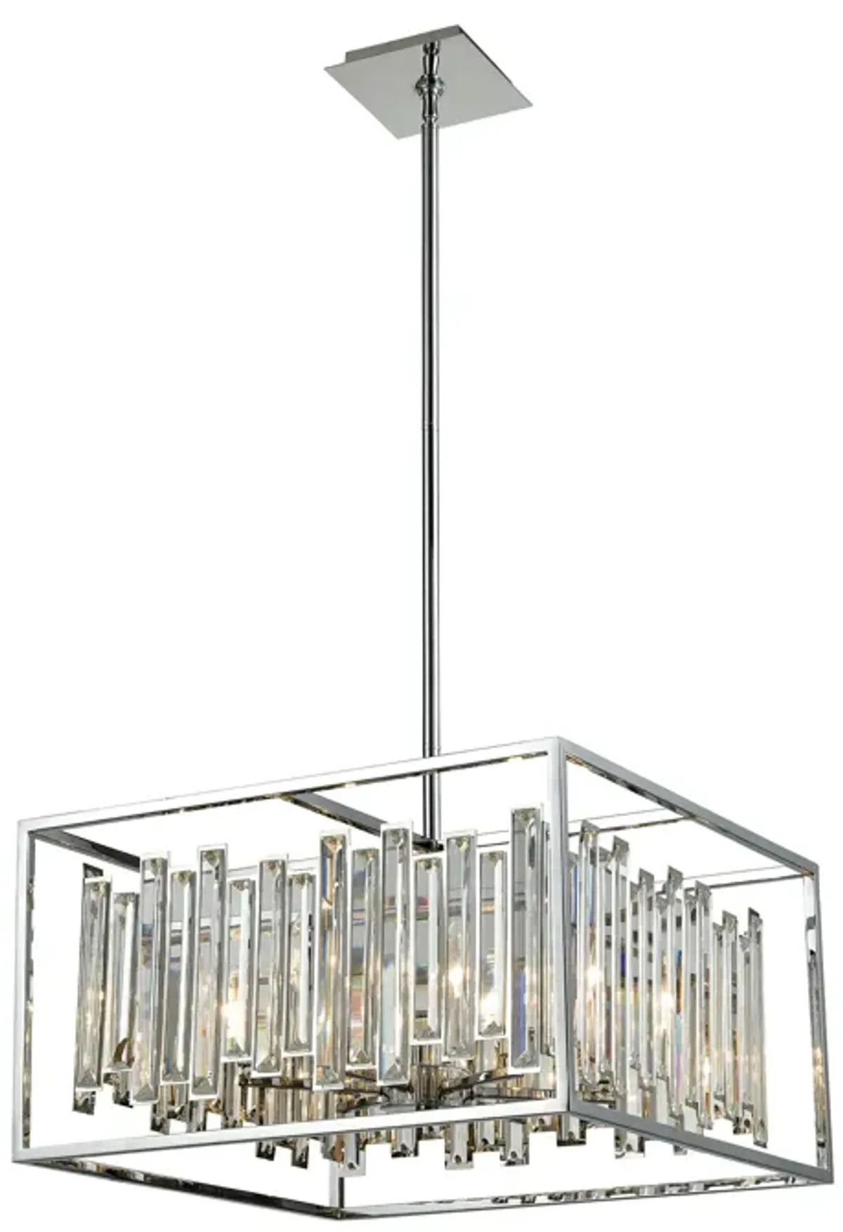 Rivona 6-Light Chandelier in Polished Chrome with Clear Crystal