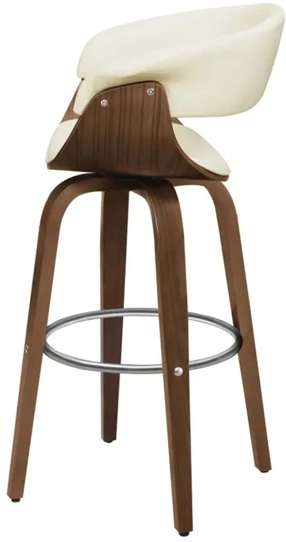 Zion Upholstered Swivel Bar Stool Walnut and Ecru