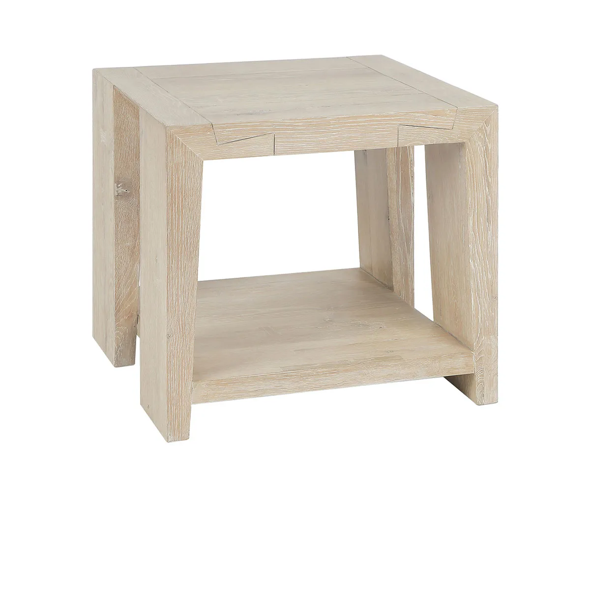 Troy Cracked Oak End Table in Tan