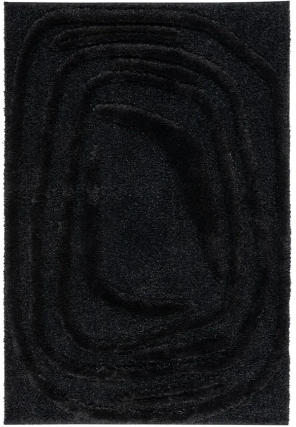 HI-LO SHAG 214 BLACK 10' x 14' Large Rectangle Rug