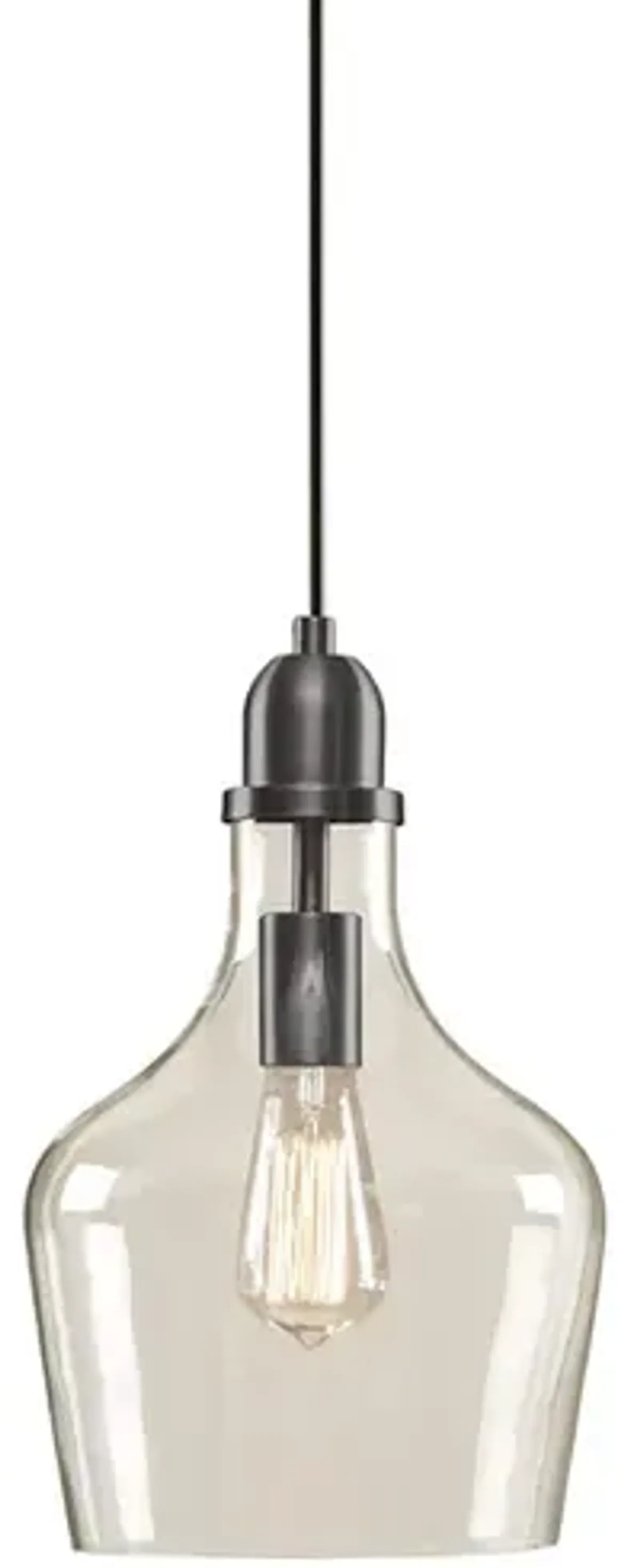 Hampton Hill Auburn Bronze/Clear Bell Shaped Glass Pendant