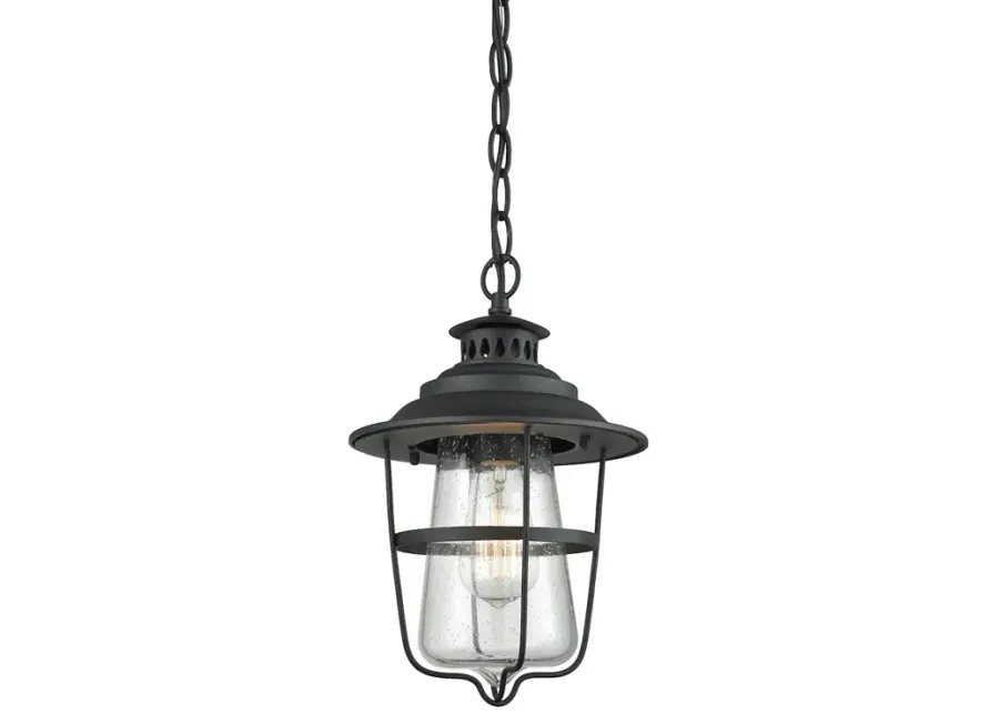 San Mateo 8" Wide 1-Light Outdoor Pendant - Textured Matte Black