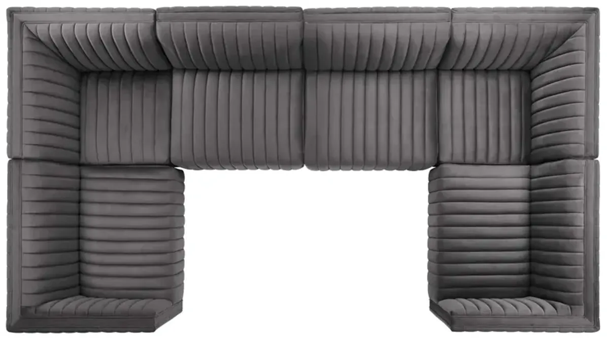 Conjure Channel Tufted Performance Velvet 6-Piece U-Shaped Sectional