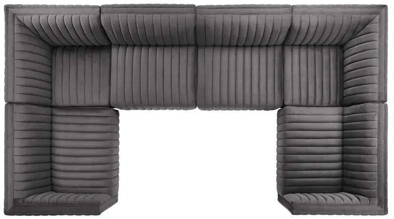 Conjure Channel Tufted Performance Velvet 6-Piece U-Shaped Sectional