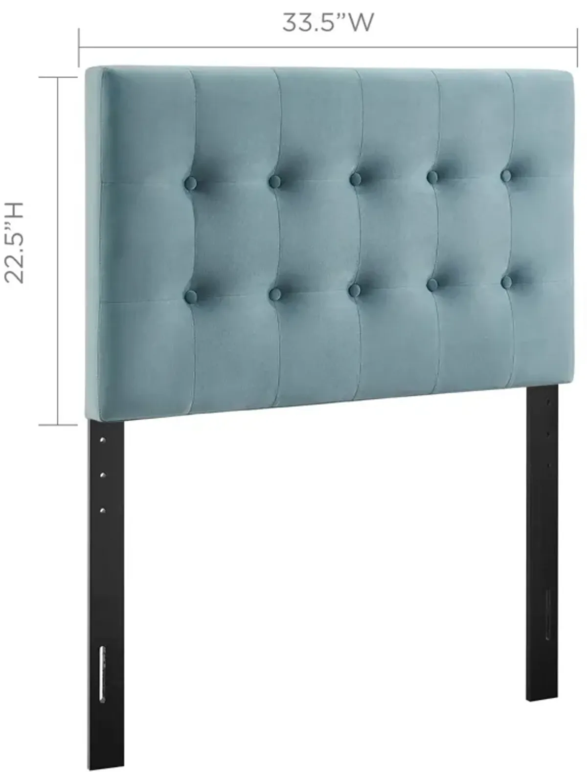 Emily Twin Biscuit Tufted Performance Velvet Headboard