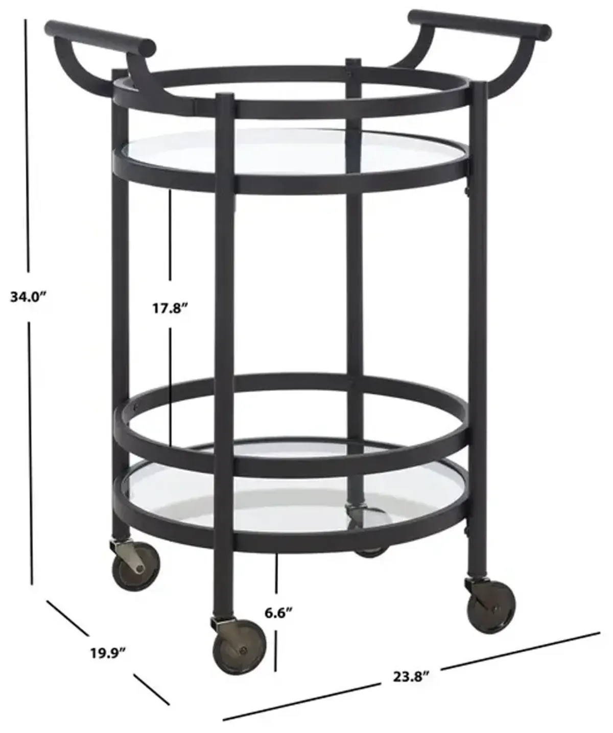 SIENNA 2 TIER ROUND BAR CART