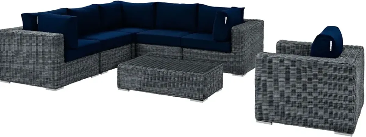 Summon 7 Piece Outdoor Patio Sunbrella® Sectional Set