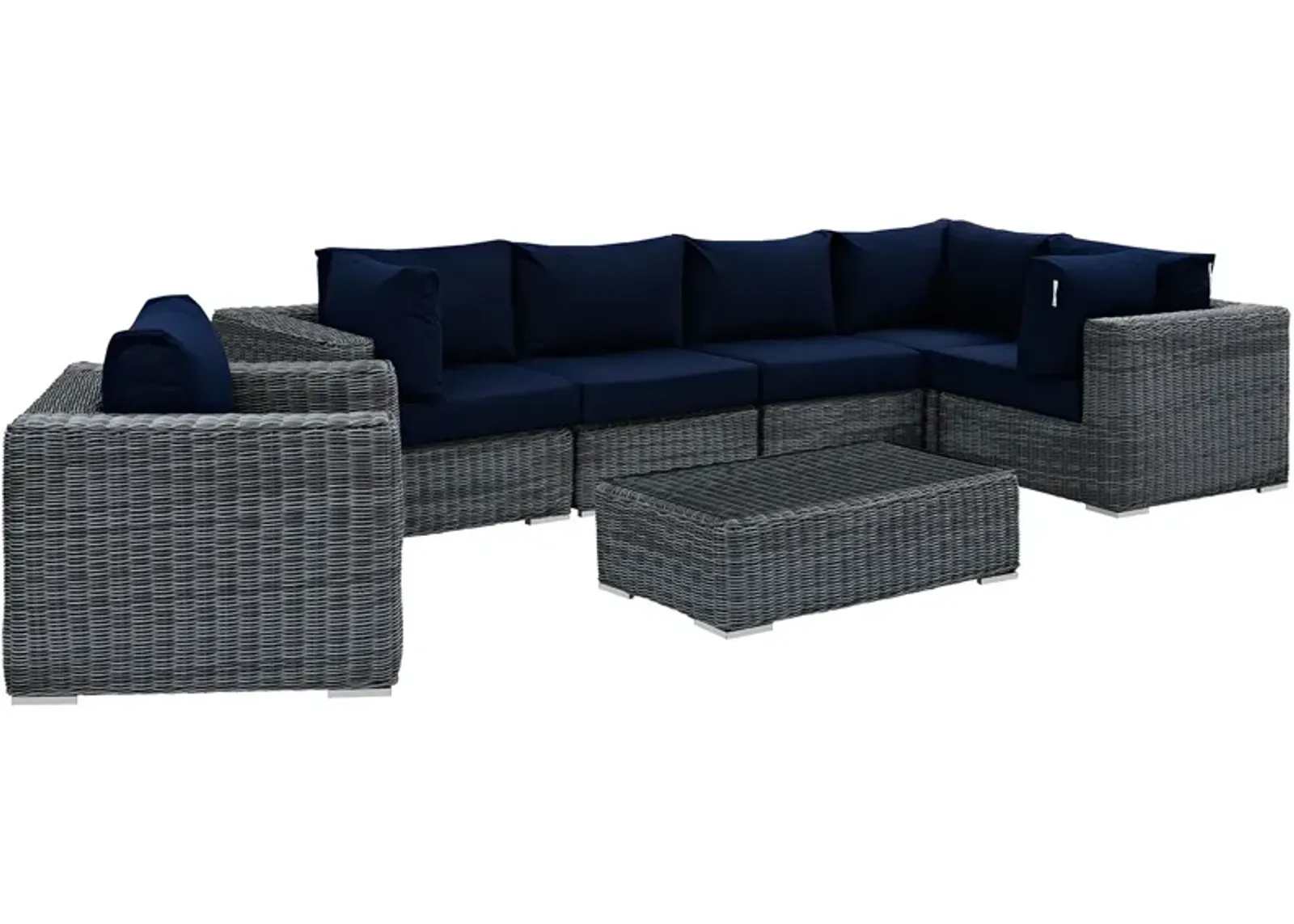 Summon 7 Piece Outdoor Patio Sunbrella® Sectional Set