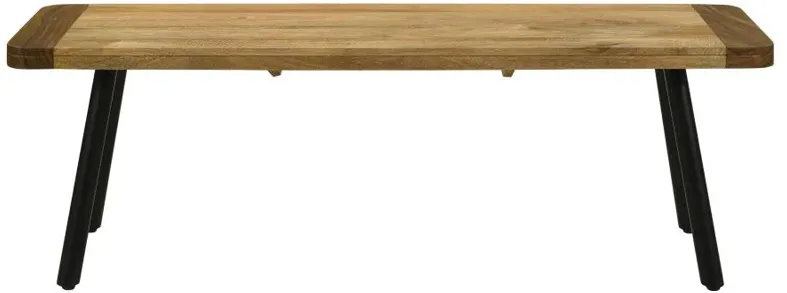 Maverick Rectangular Dining Bench Natural Mango and Black