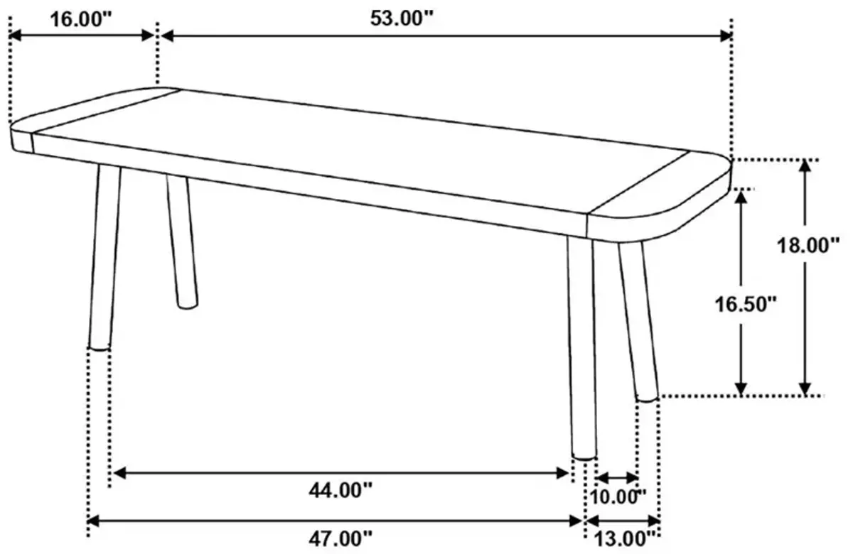 Maverick Rectangular Dining Bench Natural Mango and Black