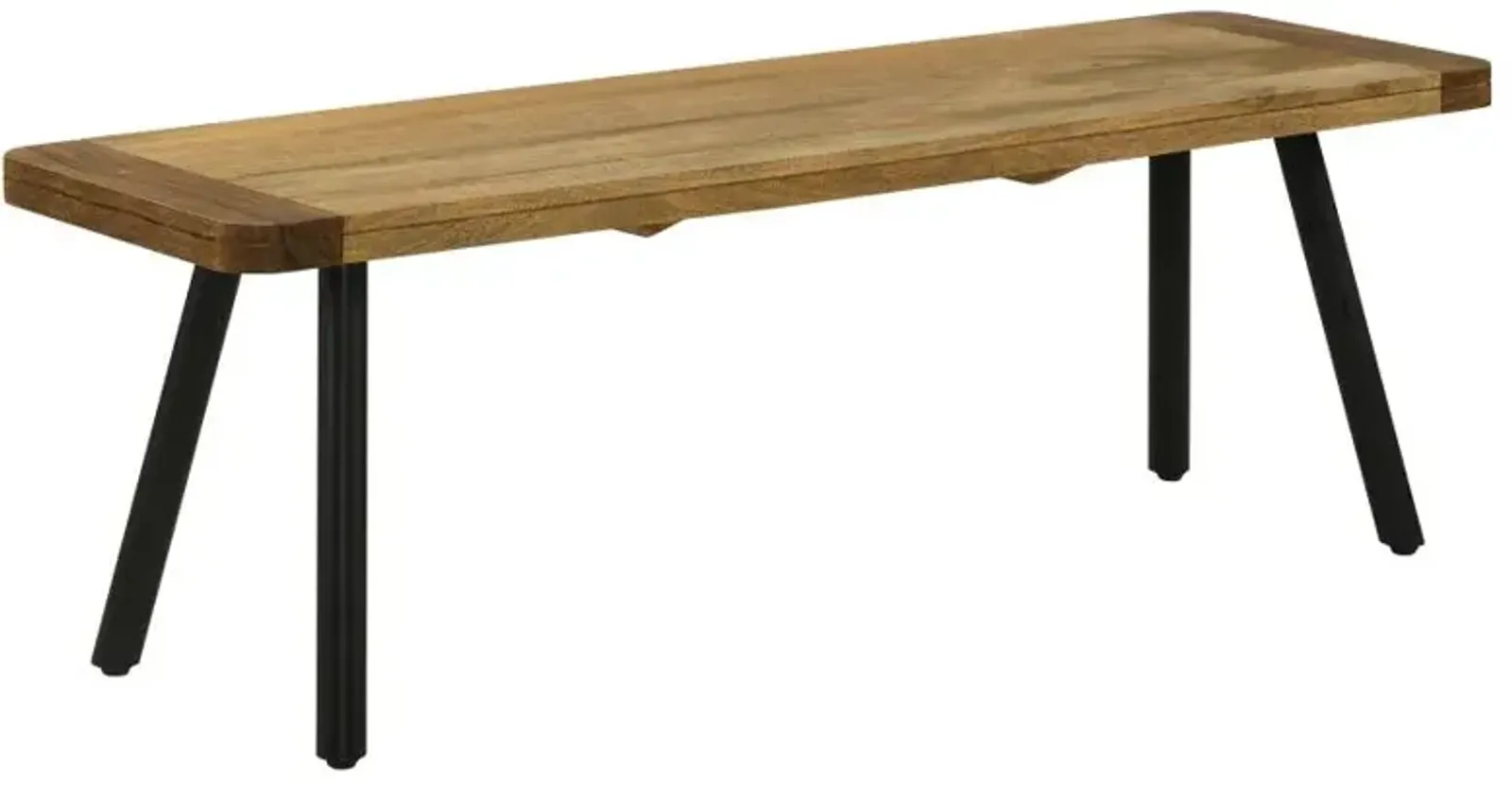 Maverick Rectangular Dining Bench Natural Mango and Black