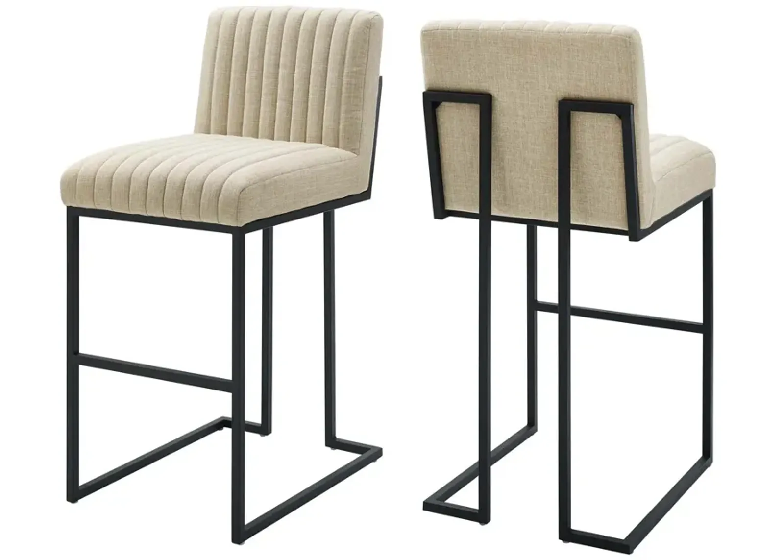 Indulge Channel Tufted Fabric Bar Stools