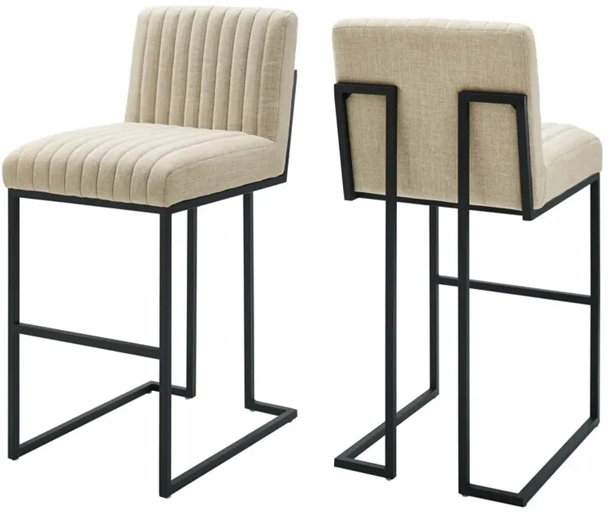 Indulge Channel Tufted Fabric Bar Stools