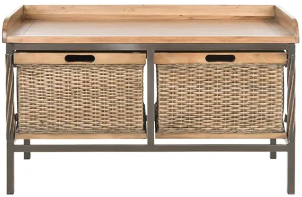 NOAH 2 DRAWER WOODEN STORAGE BENCH