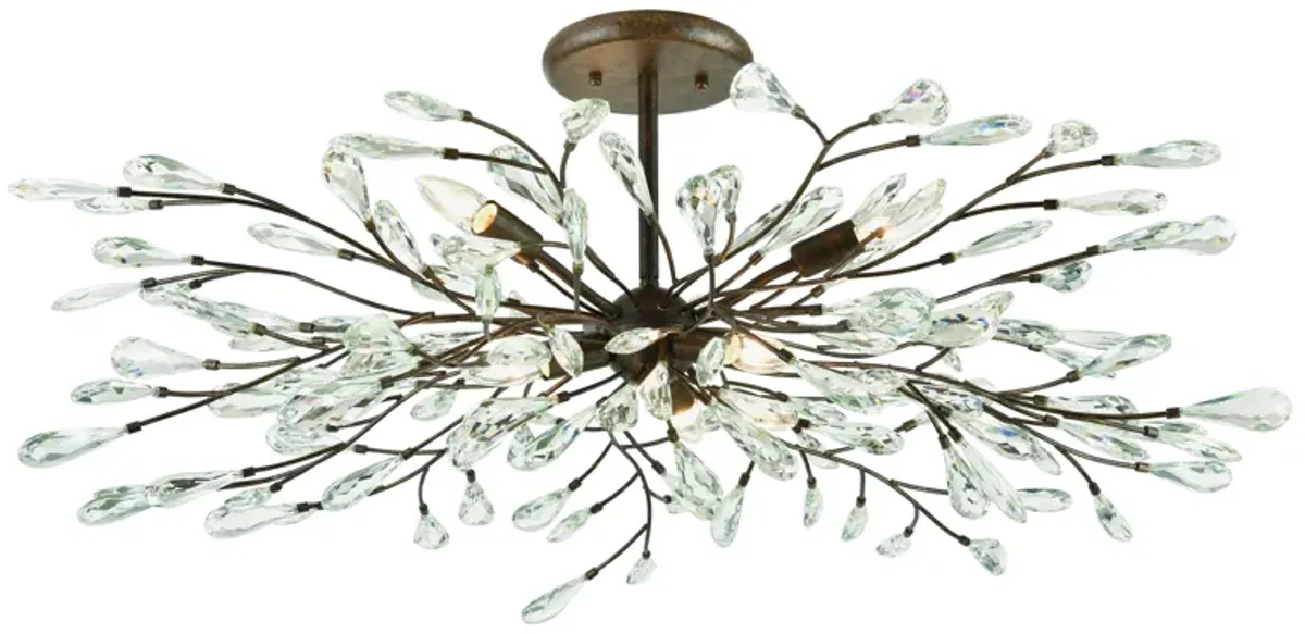 Crislett 41" Wide 6-Light Semi Flush Mount - Sunglow Bronze