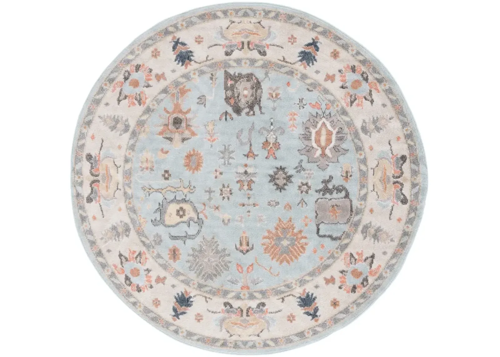 PHOENIX 562 LIGHT BLUE  6'-7' x 6'-7' Round Round Rug