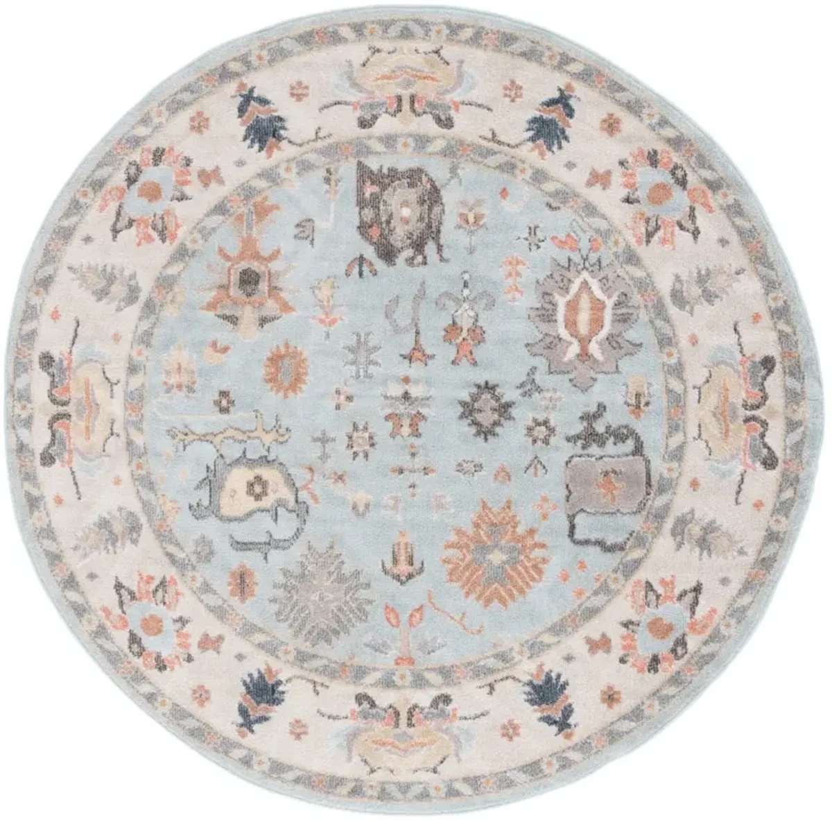 PHOENIX 562 LIGHT BLUE  6'-7' x 6'-7' Round Round Rug