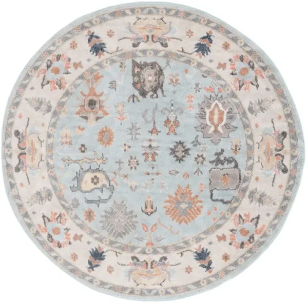 PHOENIX 562 LIGHT BLUE  6'-7' x 6'-7' Round Round Rug