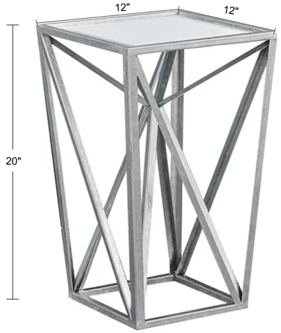 Madison Park Zee Silver Angular Mirror Accent Table