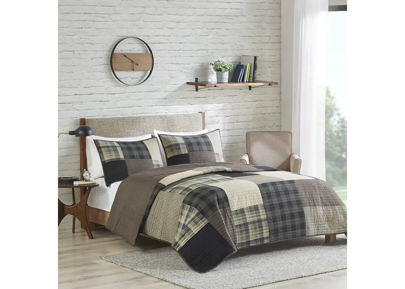 Woolrich Winter Hills Tan Oversized Cotton Quilt Set