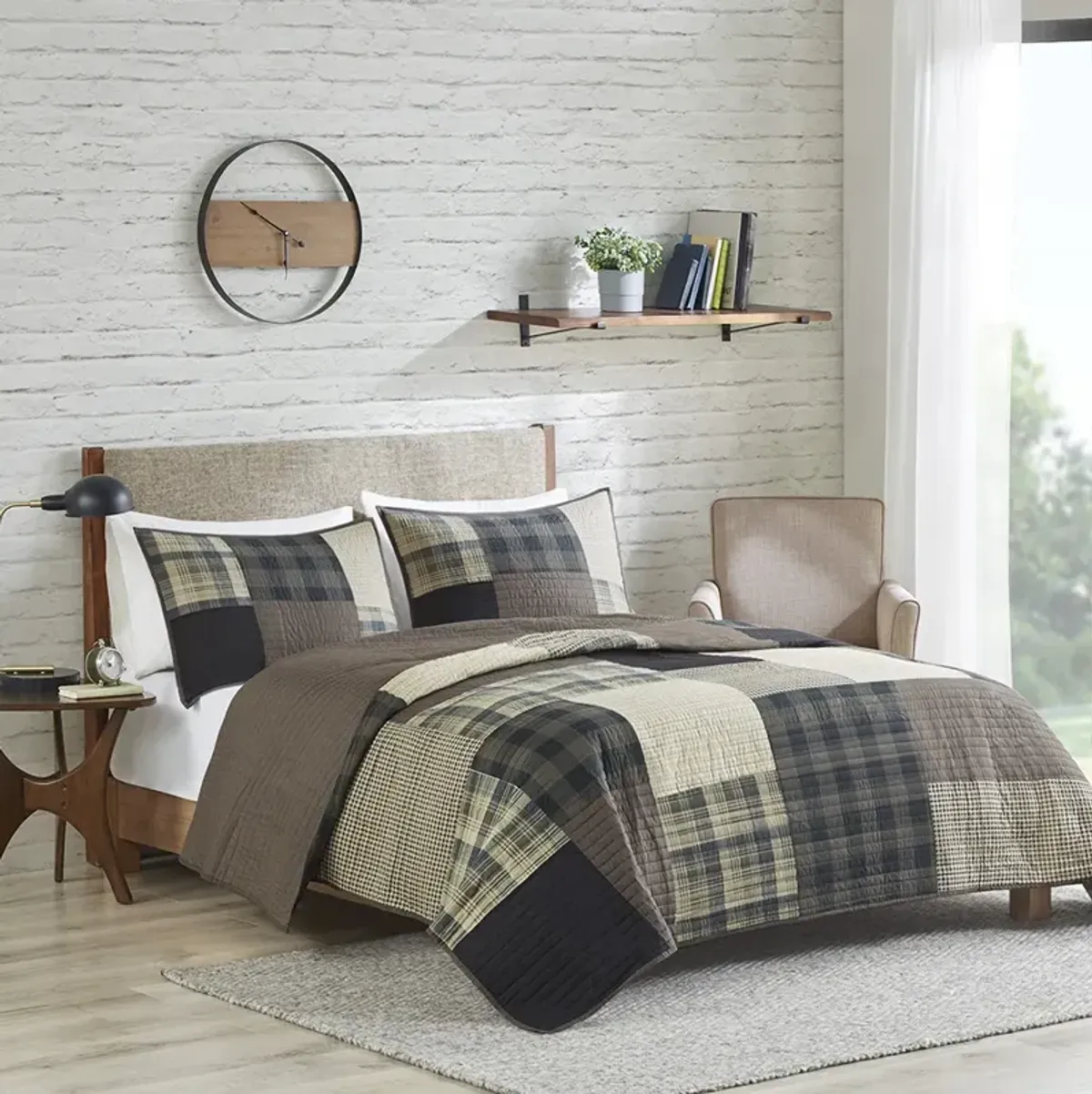 Woolrich Winter Hills Tan Oversized Cotton Quilt Set