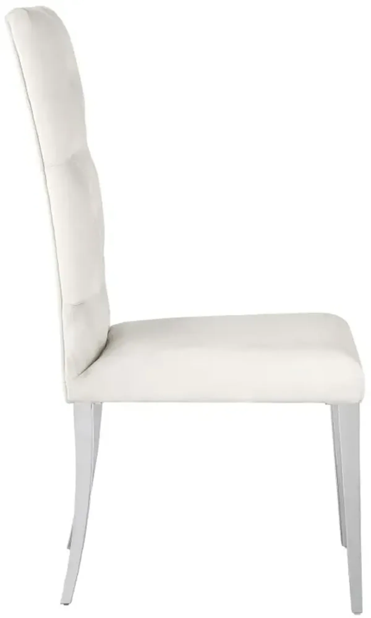 Kerwin Tufted Upholstered Side Chair (Set of 2) White and Chrome