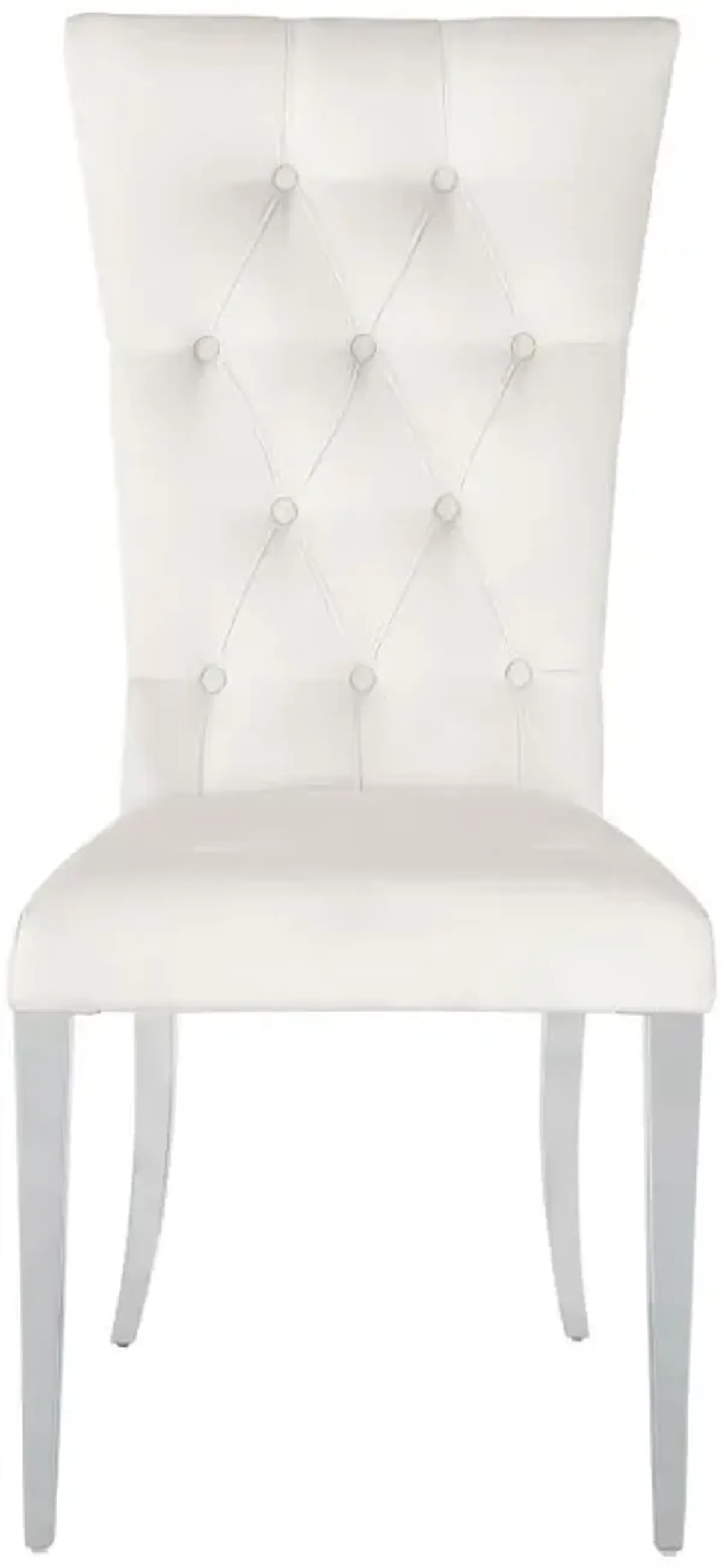 Kerwin Tufted Upholstered Side Chair (Set of 2) White and Chrome