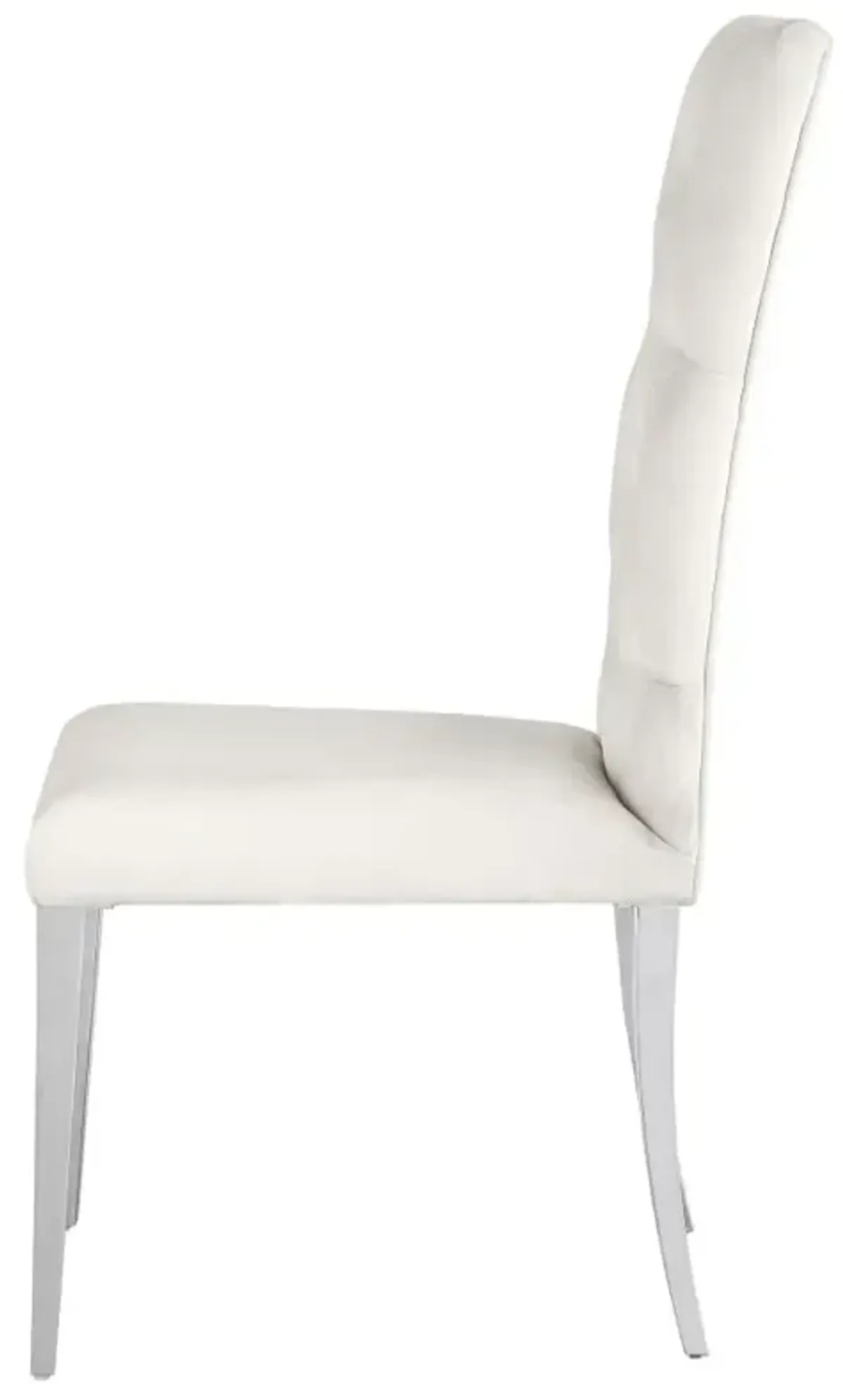 Kerwin Tufted Upholstered Side Chair (Set of 2) White and Chrome