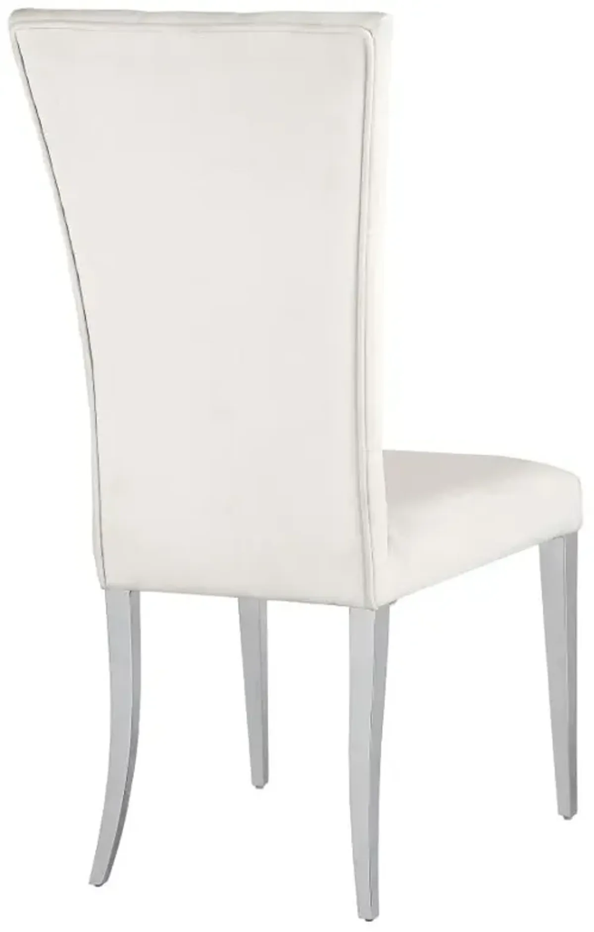 Kerwin Tufted Upholstered Side Chair (Set of 2) White and Chrome