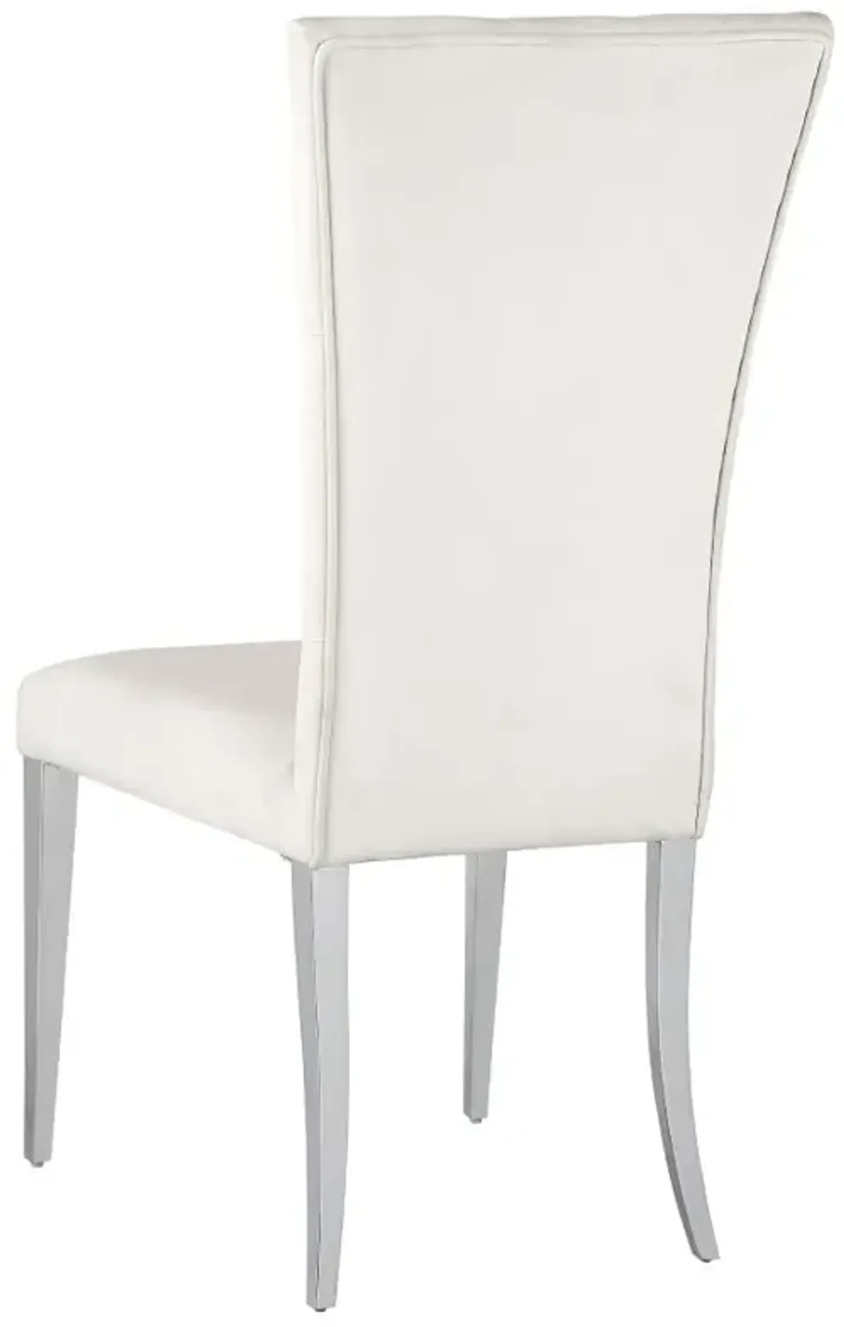 Kerwin Tufted Upholstered Side Chair (Set of 2) White and Chrome