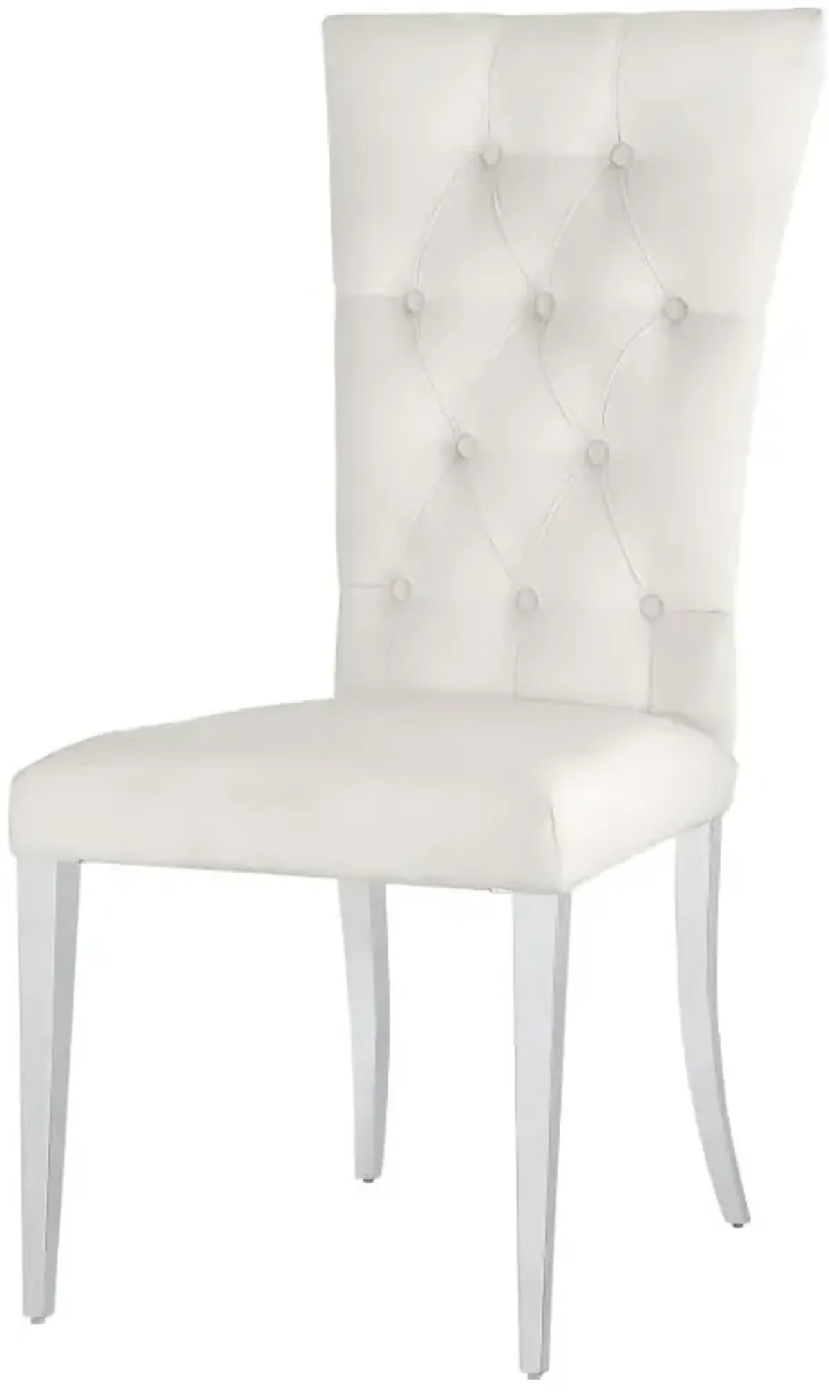 Kerwin Tufted Upholstered Side Chair (Set of 2) White and Chrome