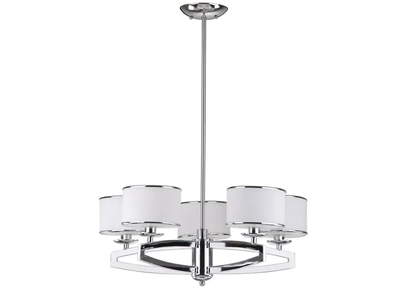 Lenora 5 Light Chrome 25 Inch Dia Drum Adjustable Pendant