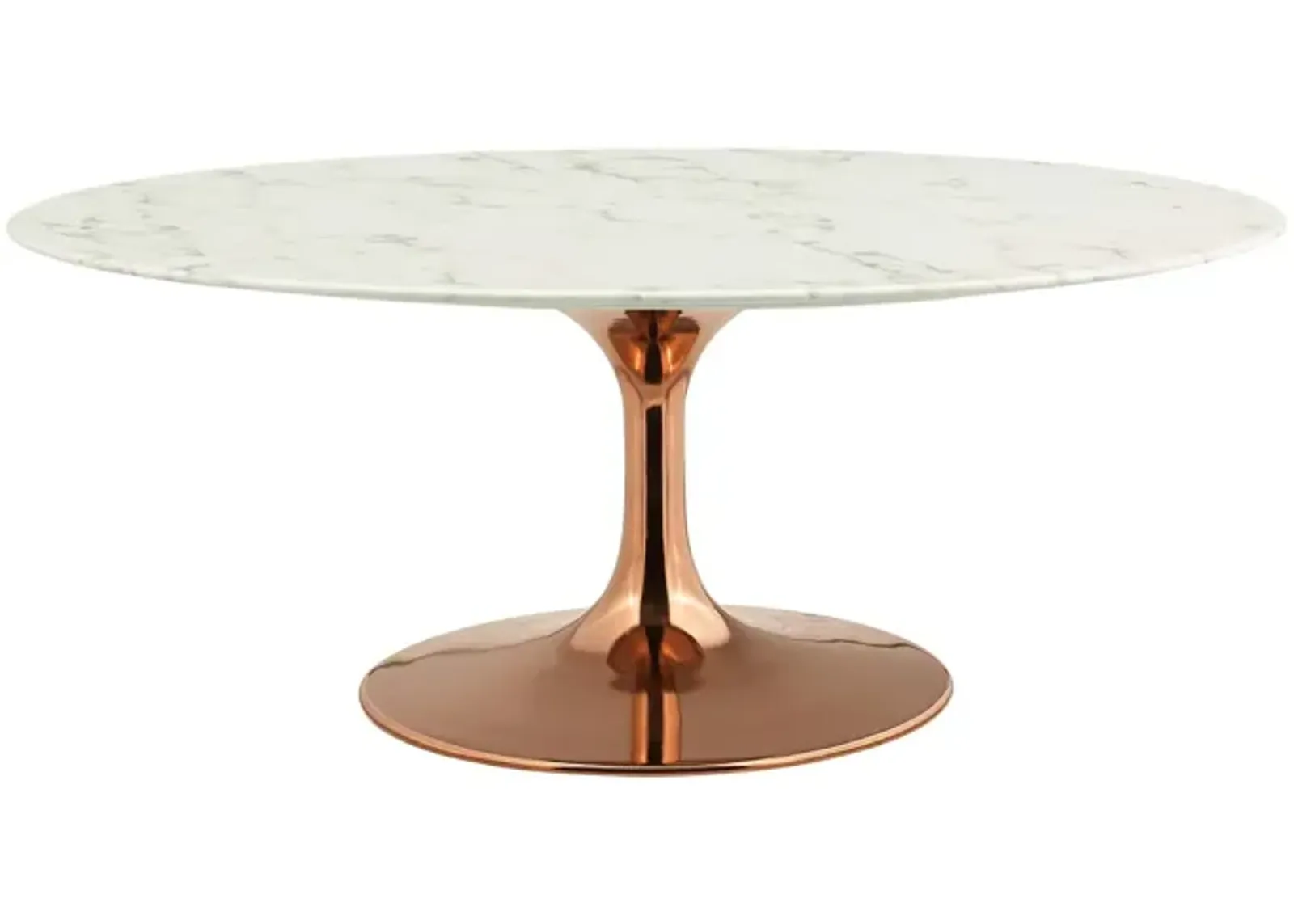 Lippa 42" Oval-Shaped Artificial Marble Coffee Table