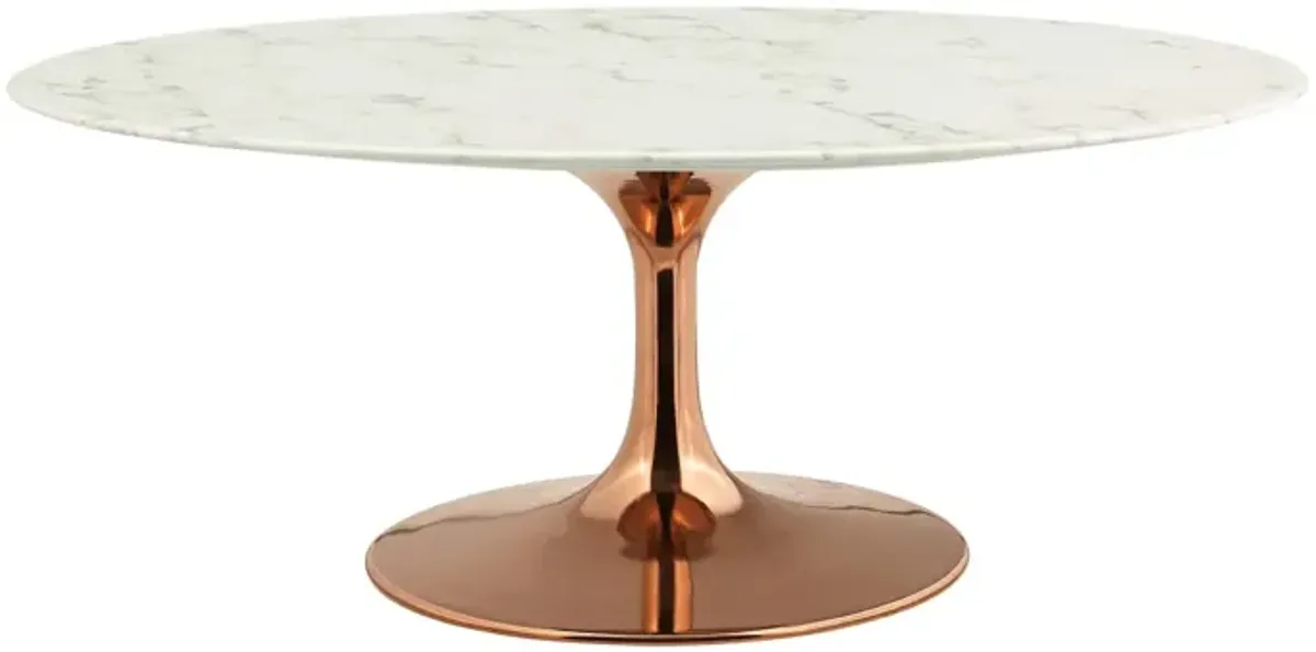 Lippa 42" Oval-Shaped Artificial Marble Coffee Table