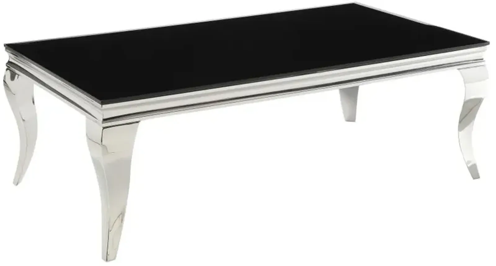 Carone Rectangular Coffee Table Chrome and Black