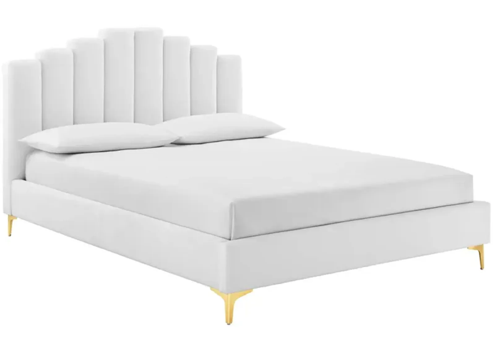 Olivia Queen Performance Velvet Platform Bed