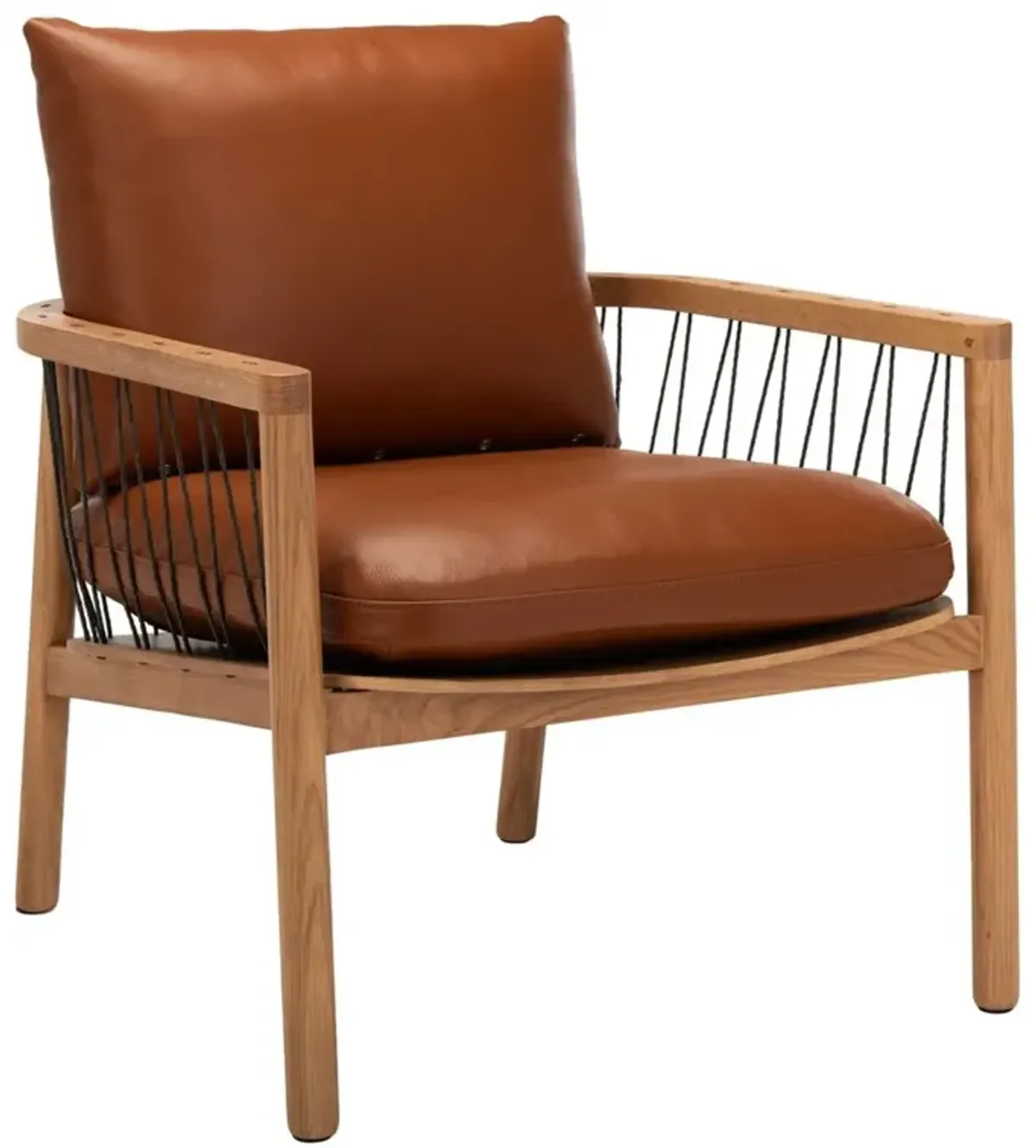 Caramel Midcentury Leathe Chair