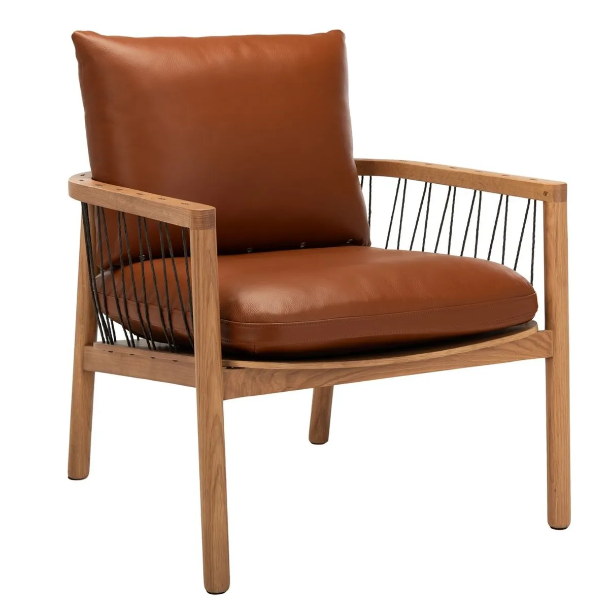 Caramel Midcentury Leathe Chair