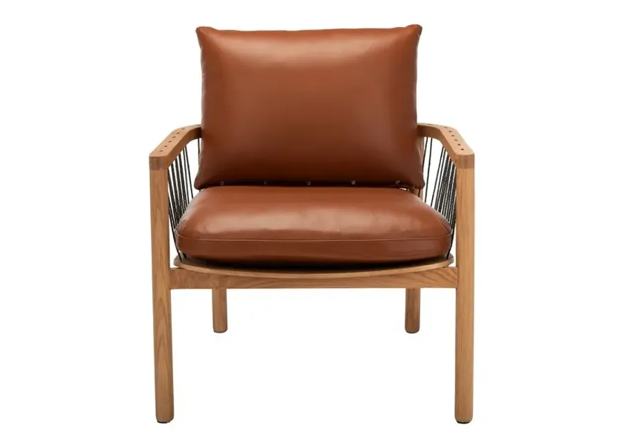 Caramel Midcentury Leathe Chair