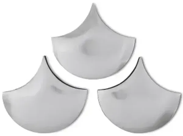 scales wall tiles, silver leaf, set of 3