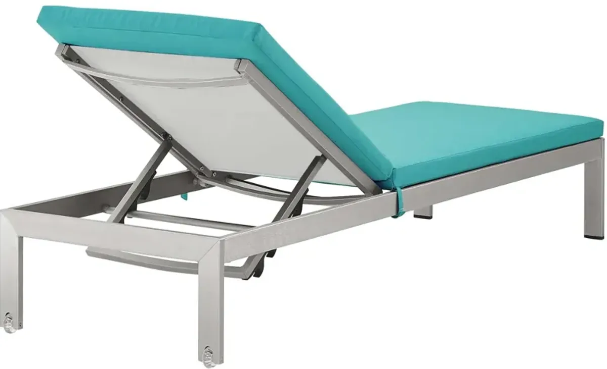 Shore Outdoor Patio Aluminum Chaise with Cushions