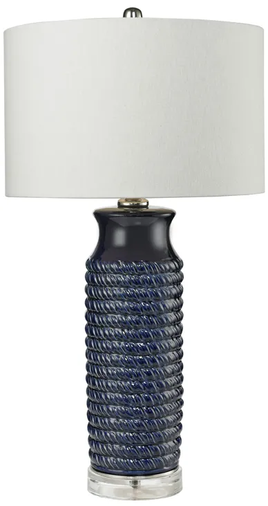 Wrapped Rope 30" High 1-Light Table Lamp - Navy