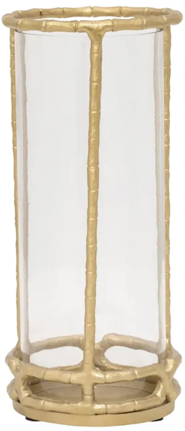 Metal, 13" Hurricane Holder, Gold