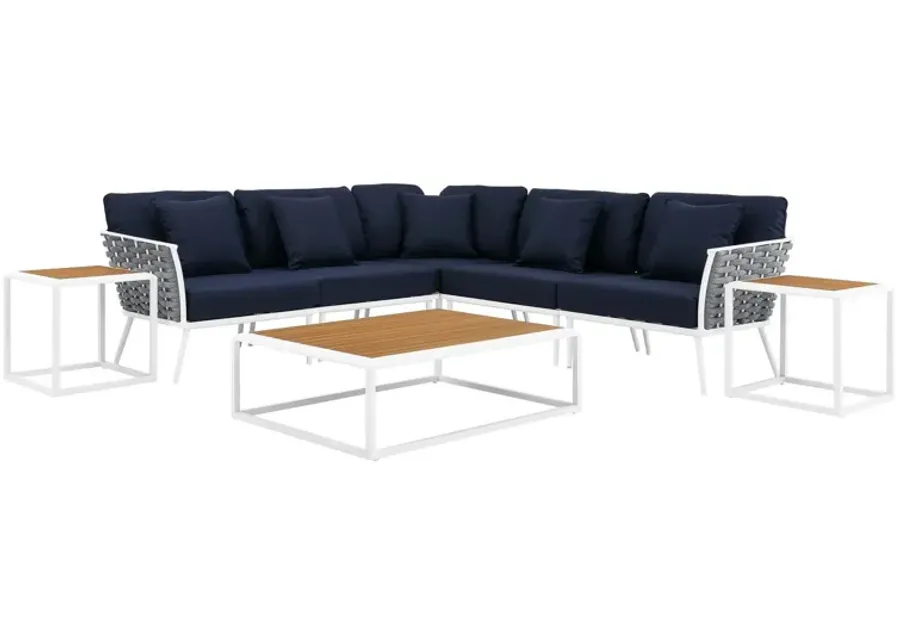 Stance 8 Piece Outdoor Patio Aluminum Sectional Sofa Set