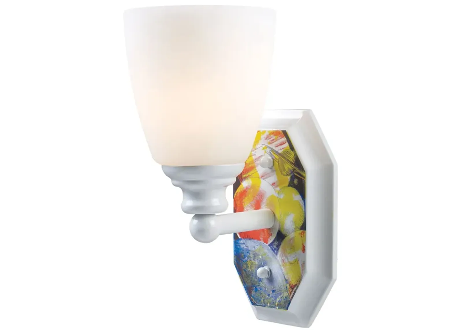 Kidshine 1-Light Sconce in Space in White