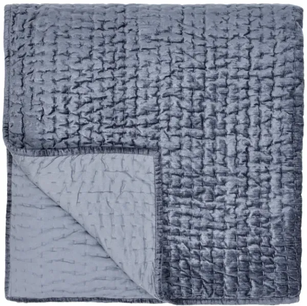 Dimitry 100% Rayon Velvet Sea Fog Quilt