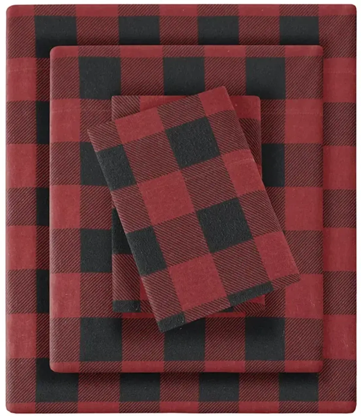 Woolrich Flannel Red/Black Buffalo Check Sheet Set