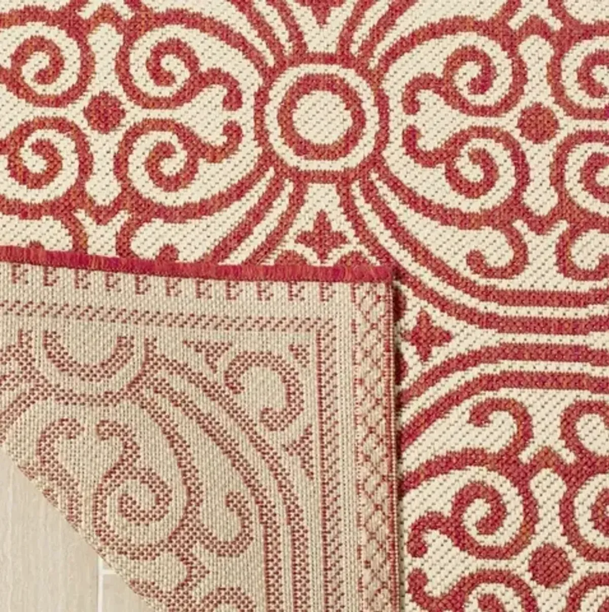 LINDEN 134 Collection LND134Q-4 Red / Creme 4' X 6'